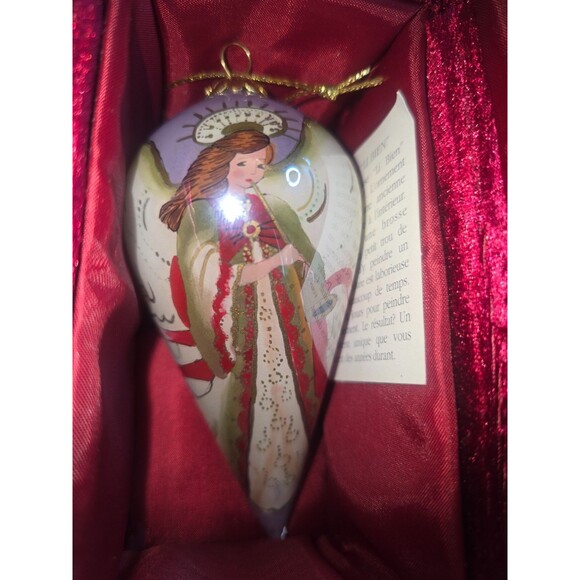 Pier 1 Other - Vintage THE LI BIEN ORNAMENT Christmas Angel Ornament w/ Red Velvet Box Teardrop